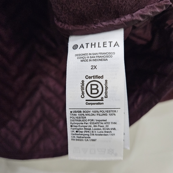 Athleta Sherpa Pullover Sweatshirt Half Button Up Plum Purple Size 2X. NWT! - Picture 5 of 9